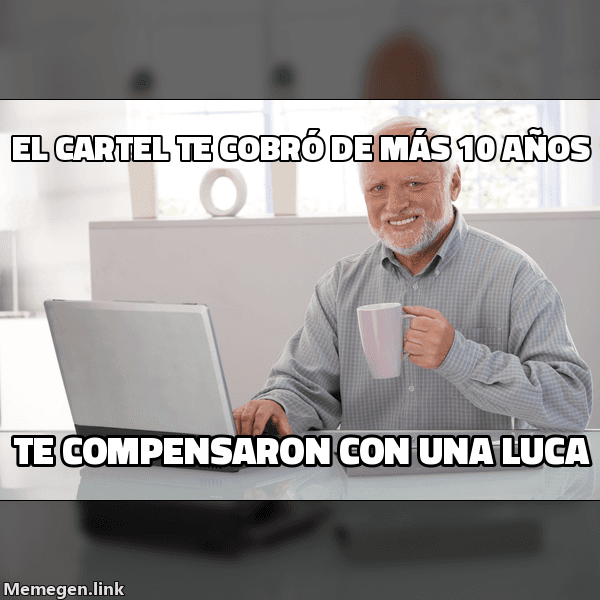 Meme Hide the Pain Harold: 'El cartel te cobró de más 10 años' / 'te compensaron con una luca'