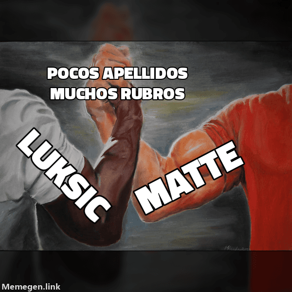 Meme Epic Handshake: 'Luksic' y 'Matte' estrechando manos sobre 'Pocos apellidos, muchos rubros'